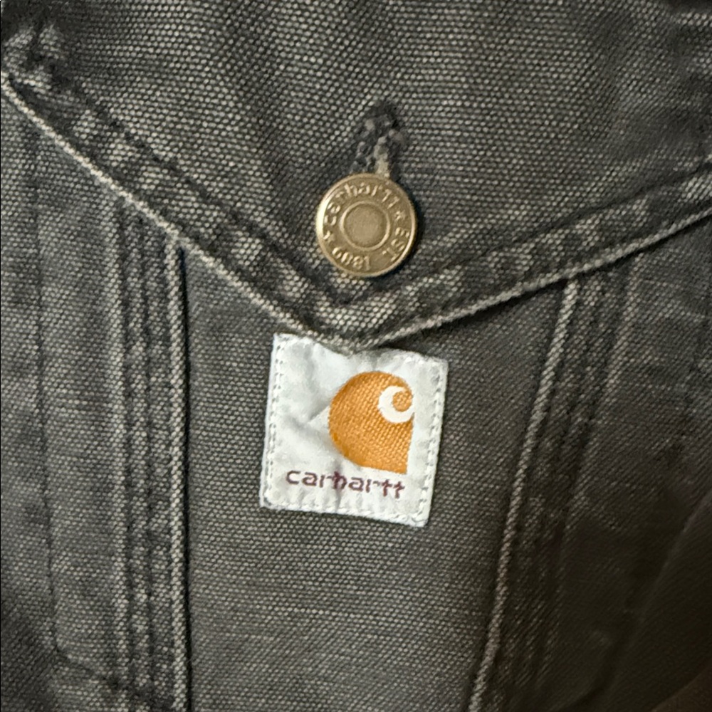 VINTAGE Carhartt Men's Charcoal Denim Jacket - Picture 3 of 3